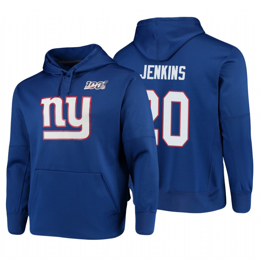 New York Giants #20 Janoris Jenkins 100 Primary Logo Circuit Name & Number Pullover Hoodie Royal cheap jerseys for sale - CheapJerseys.Shop