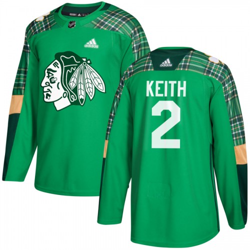 Chicago Blackhawks #2 Duncan Keith Green St. Patrick's Day Authentic Practice Stitched Jersey Men's cheap jerseys for sale - CheapJerseys.Shop