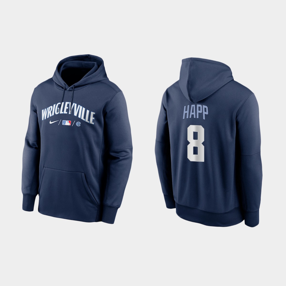 Chicago Cubs #8 Ian Happ Men's 2021 City Connect Navy Therma Hoodie cheap jerseys for sale - CheapJerseys.Shop