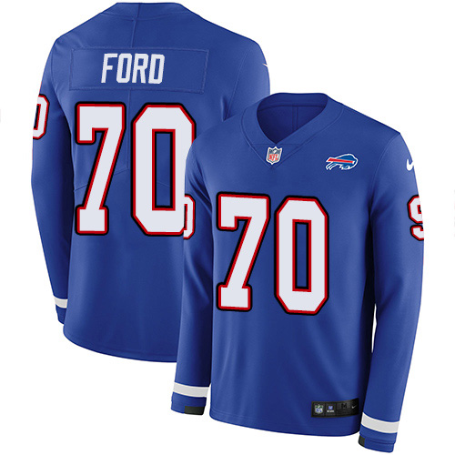 Buffalo Bills #70 Cody Ford Royal Blue Team Color Men's Stitched Limited Therma Long Sleeve Jersey Men's cheap jerseys for sale - CheapJerseys.Shop