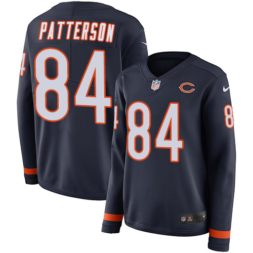 Chicago Bears #84 Cordarrelle Patterson Navy Blue Team Color Women's Stitched Limited Therma Long Sleeve Jersey Womens cheap jerseys for sale - CheapJerseys.Shop