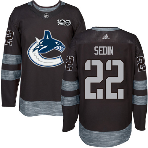 Vancouver Canucks #22 Daniel Sedin Black 1917-2017 100th Anniversary Stitched Jersey Men's cheap jerseys for sale - CheapJerseys.Shop