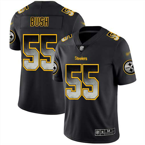 Pittsburgh Steelers #55 Devin Bush Black Men's Stitched Vapor Untouchable Limited Smoke Fashion Jersey Men's cheap jerseys for sale - CheapJerseys.Shop