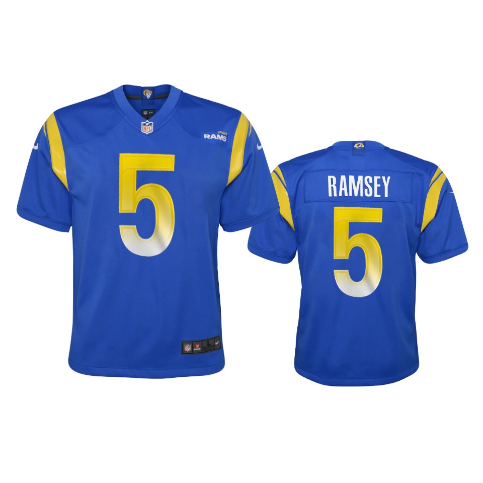 Los Angeles Rams #5 Jalen Ramsey Youth Game Jersey - Royal cheap jerseys for sale - CheapJerseys.Shop