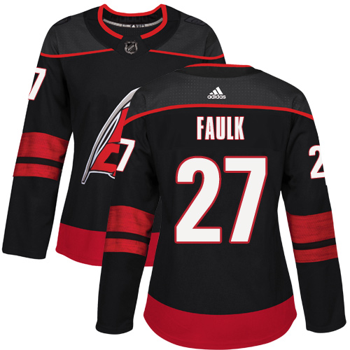 Carolina Hurricanes #27 Justin Faulk Black Alternate Authentic Women's Stitched Jersey Womens cheap jerseys for sale - CheapJerseys.Shop