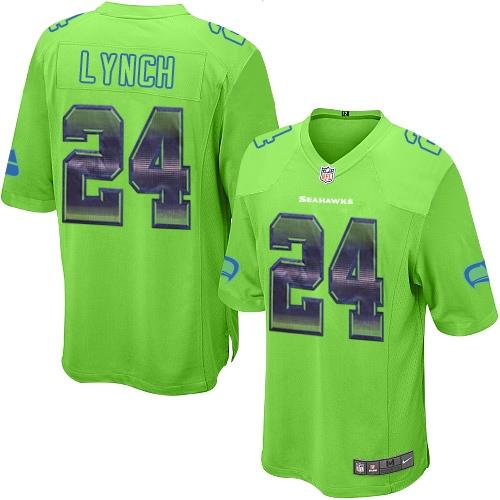 Seattle Seahawks #24 Marshawn Lynch Green Alternate Men's Stitched Limited Strobe Jersey Men's cheap jerseys for sale - CheapJerseys.Shop