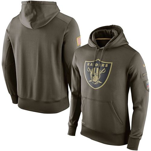 Men's Oakland Raiders Olive Salute To Service KO Performance Hoodie cheap jerseys for sale - CheapJerseys.Shop