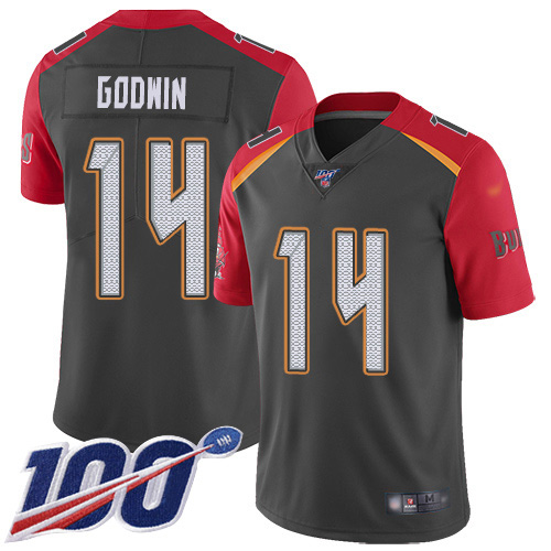 Buccaneers #14 Chris Godwin Gray Men's Stitched Limited Inverted Legend 100th Season Jersey cheap jerseys for sale - CheapJerseys.Shop