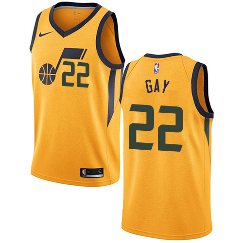 Utah Jazz #22 Rudy Gay Yellow Womens Swingman Statement Edition Jersey Womens cheap jerseys for sale - CheapJerseys.Shop