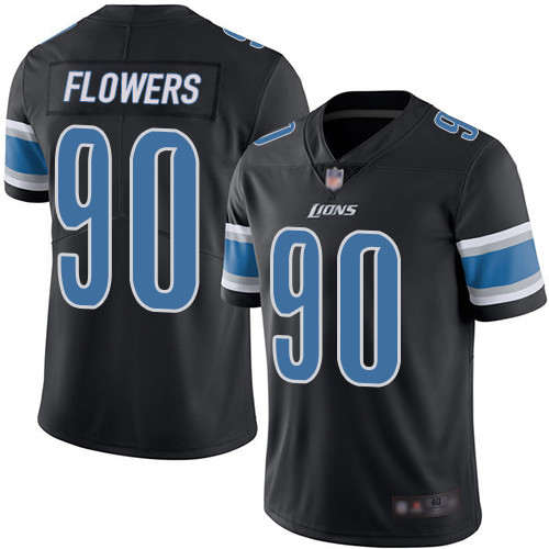 Detroit Lions #90 Trey Flowers Black Men's Stitched Limited Rush Jersey Men's cheap jerseys for sale - CheapJerseys.Shop