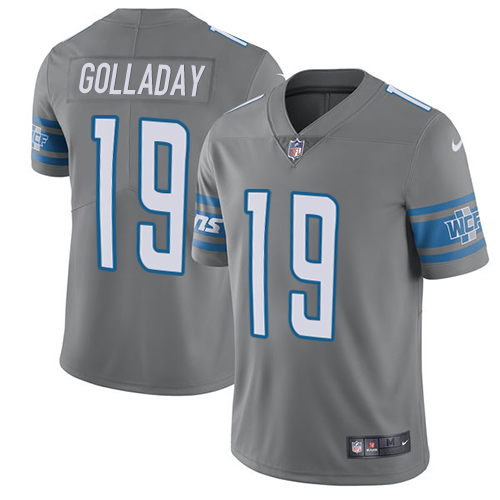 Detroit Lions #19 Kenny Golladay Gray Men's Stitched Limited Rush Jersey Men's cheap jerseys for sale - CheapJerseys.Shop