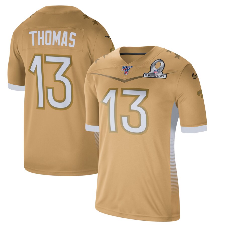 New Orleans Saints #13 Michael Thomas Men's 2020 NFC Pro Bowl Game Jersey Gold cheap jerseys for sale - CheapJerseys.Shop