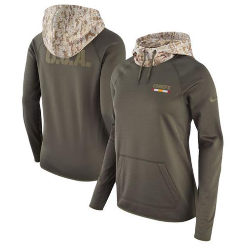 Women's Kansas City Chiefs Olive Salute To Service Performance Pullover Hoodie cheap jerseys for sale - CheapJerseys.Shop