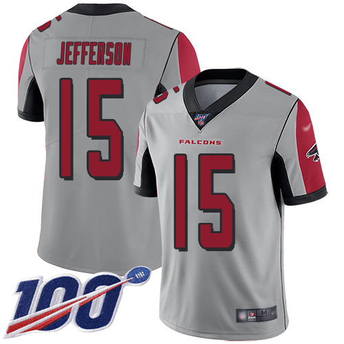 Falcons #15 Van Jefferson Silver Men's Stitched Limited Inverted Legend 100th Season Jersey cheap jerseys for sale - CheapJerseys.Shop