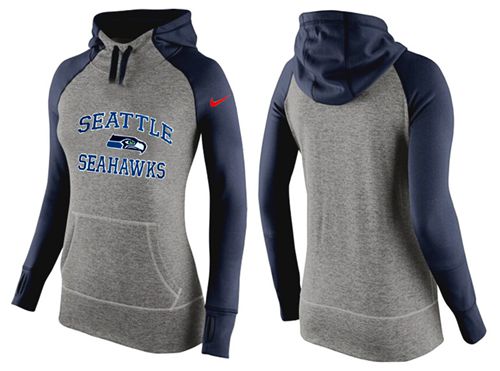 Women's Seattle Seahawks Performance Hoodie Grey & Dark Blue_2 cheap jerseys for sale - CheapJerseys.Shop