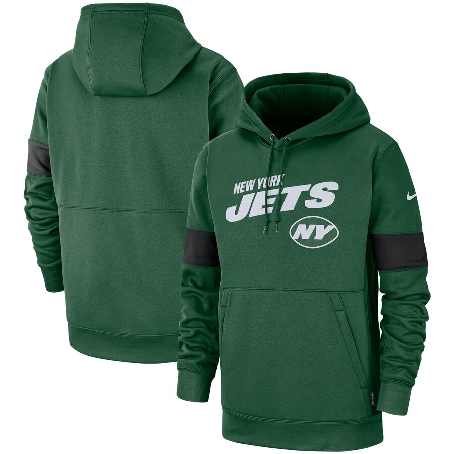 New York Jets Sideline Team Logo Performance Pullover Hoodie Green cheap jerseys for sale - CheapJerseys.Shop