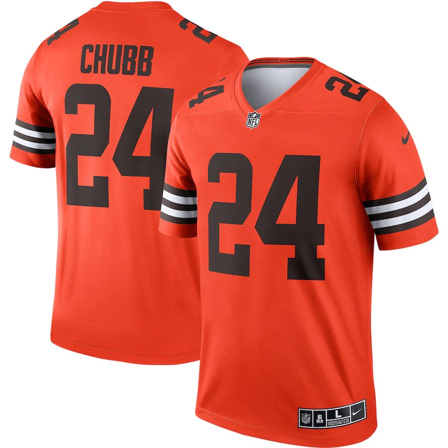 Cleveland Browns #24 Nick Chubb Men's Orange Inverted Legend Jersey cheap jerseys for sale - CheapJerseys.Shop