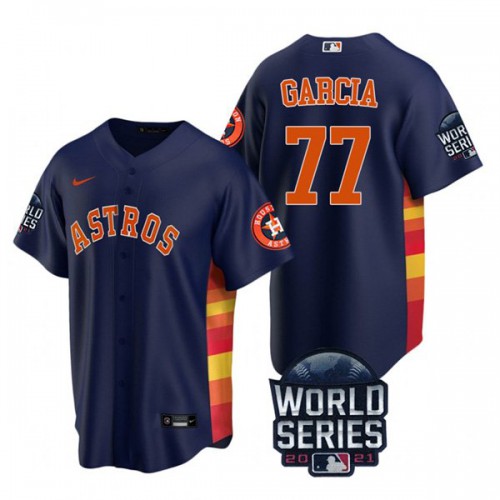 Houston Houston Astros #77 Luis Garcia Men's 150th Anniversary 2021 World Series Game Jersey - Navy Men's cheap jerseys for sale - CheapJerseys.Shop