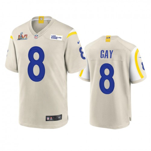 Los Angeles Los Angeles Rams #8 Matt Gay Men's Super Bowl LVI Patch Game Jersey - Bone Men's cheap jerseys for sale - CheapJerseys.Shop