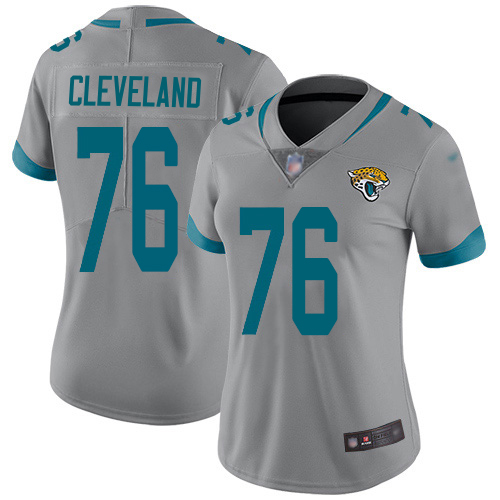 Jaguars #76 Ezra Cleveland Silver Women's Stitched Limited Inverted Legend Jersey cheap jerseys for sale - CheapJerseys.Shop