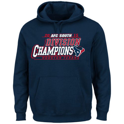 Men's Houston Texans Majestic Navy 2015 AFC South Division Champions Pullover Hoodie cheap jerseys for sale - CheapJerseys.Shop