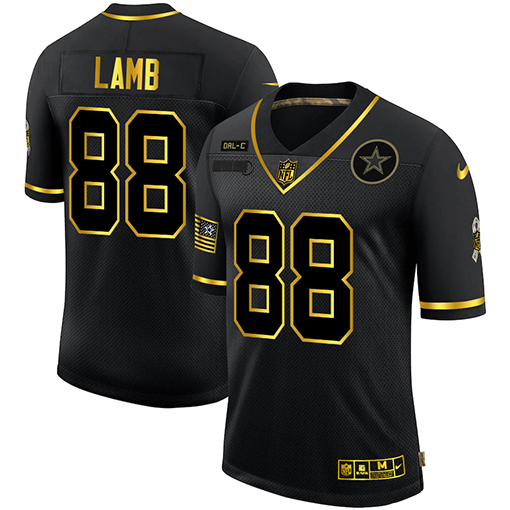 Dallas Cowboys #88 CeeDee Lamb Men's 2020 Salute To Service Golden Limited Jersey Black cheap jerseys for sale - CheapJerseys.Shop