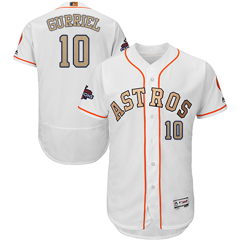 Houston Astros #10 Yuli Gurriel White FlexBase Authentic 2018 Gold Program Cool Base Stitched Jersey Men's cheap jerseys for sale - CheapJerseys.Shop