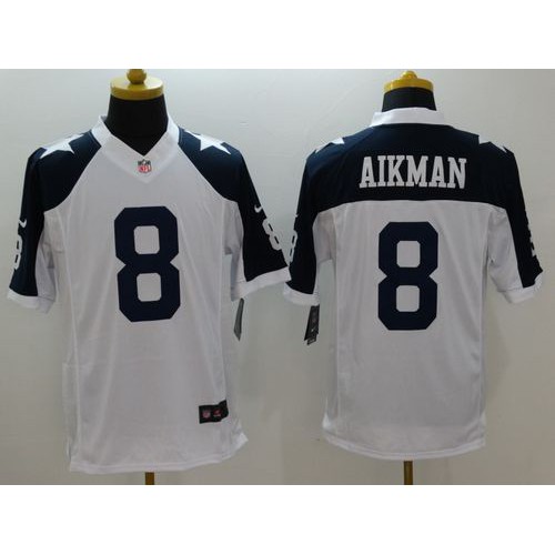 Dallas Cowboys #8 Troy Aikman White Thanksgiving Throwback Men's Stitched Limited Jersey Men's cheap jerseys for sale - CheapJerseys.Shop