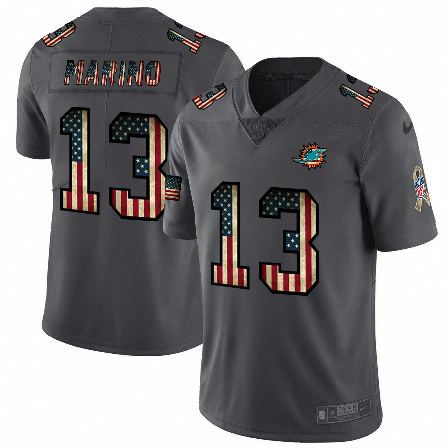 Dolphins #13 Dan Marino 2018 Salute To Service Retro USA Flag Limited Jersey cheap jerseys for sale - CheapJerseys.Shop