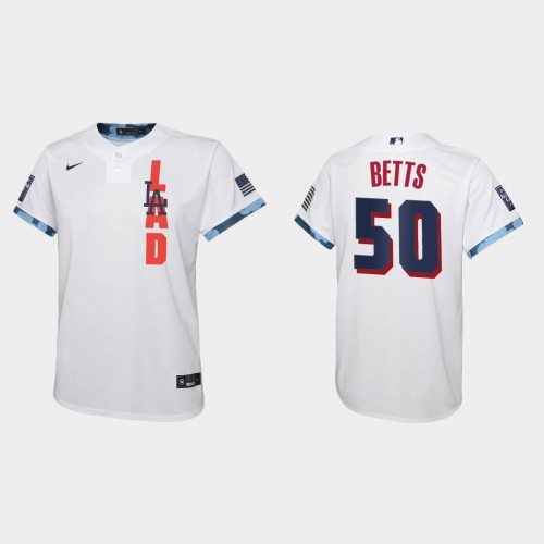 Los Angeles Los Angeles Dodgers #50 Mookie Betts Youth 2021 All Star Game White Jersey Youth cheap jerseys for sale - CheapJerseys.Shop