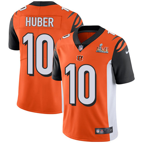 Cincinnati Bengals #10 Kevin Huber Orange Alternate Super Bowl LVI Patch Men's Stitched Vapor Untouchable Limited Jersey Men's cheap jerseys for sale - CheapJerseys.Shop