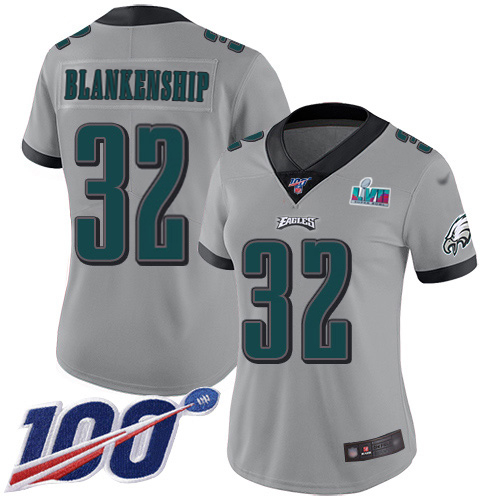 Eagles #32 Reed Blankenship Silver Super Bowl LVII Patch Women's Stitched Limited Inverted Legend 100th Season Jersey cheap jerseys for sale - CheapJerseys.Shop