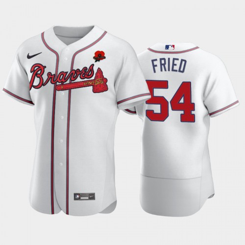 Atlanta Atlanta Braves #54 Max Fried Men's Authentic 2021 Memorial Day Jersey - White Men's cheap jerseys for sale - CheapJerseys.Shop