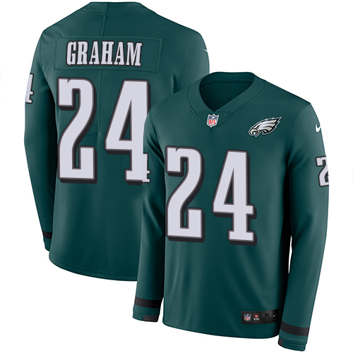Philadelphia Eagles #24 Corey Graham Midnight Green Team Color Men's Stitched Limited Therma Long Sleeve Jersey Men's cheap jerseys for sale - CheapJerseys.Shop