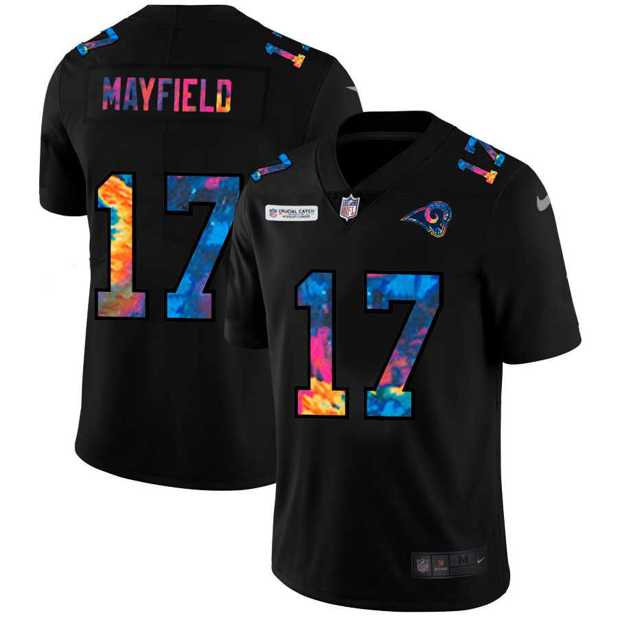 Los Angeles Rams #17 Baker Mayfield Men's Multi-Color Black 2020 Crucial Catch Vapor Untouchable Limited Jersey cheap jerseys for sale - CheapJerseys.Shop