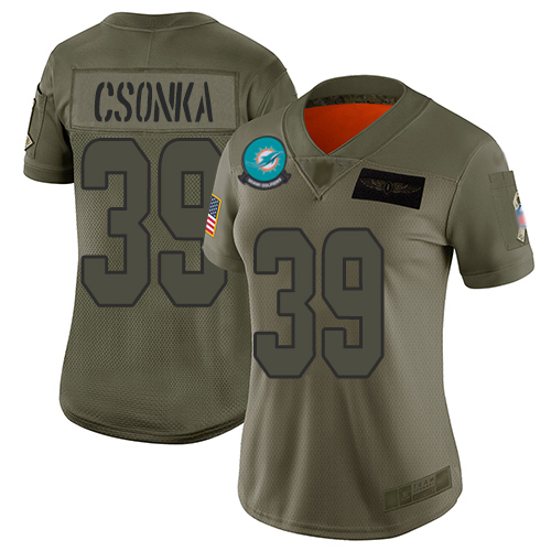 Miami Dolphins #39 Larry Csonka Camo Women's Stitched Limited 2019 Salute to Service Jersey Womens cheap jerseys for sale - CheapJerseys.Shop
