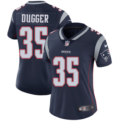 New England Patriots #35 Kyle Dugger Navy Blue Team Color Women's Stitched Vapor Untouchable Limited Jersey Womens cheap jerseys for sale - CheapJerseys.Shop