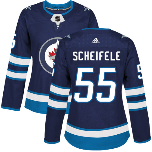 Winnipeg Jets #55 Mark Scheifele Navy Blue Home Authentic Women's Stitched Jersey Womens cheap jerseys for sale - CheapJerseys.Shop
