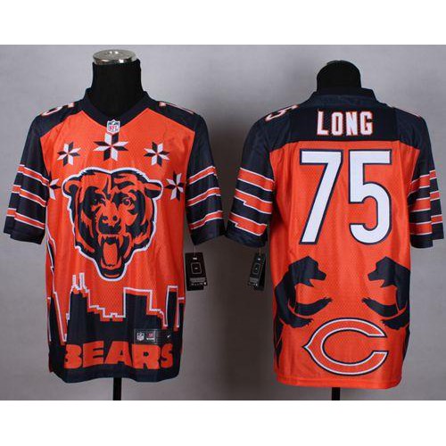 Chicago Bears #75 Kyle Long Orange Men's Stitched Elite Noble Fashion Jersey Men's cheap jerseys for sale - CheapJerseys.Shop