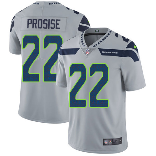 Seattle Seahawks #22 C. J. Prosise Grey Alternate Men's Stitched Vapor Untouchable Limited Jersey Men's cheap jerseys for sale - CheapJerseys.Shop