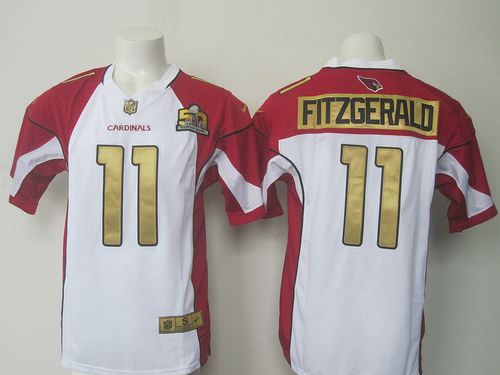 Cardinals #11 Larry Fitzgerald White Super Bowl 50 Collection Men's Stitched Elite Jersey cheap jerseys for sale - CheapJerseys.Shop