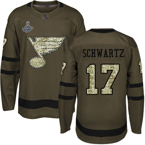 St. Louis Blues #17 Jaden Schwartz Green Salute to Service Stanley Cup Champions Stitched Youth Jersey Youth cheap jerseys for sale - CheapJerseys.Shop
