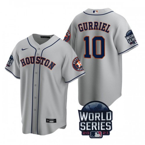 Houston Houston Astros #10 Yuli Gurriel Men's 150th Anniversary 2021 World Series Game Jersey - Gray Men's cheap jerseys for sale - CheapJerseys.Shop