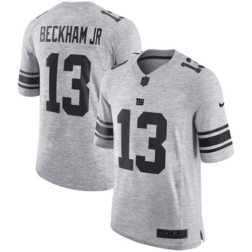 New York Giants #13 Odell Beckham Jr Gray Men's Stitched Limited Gridiron Gray II Jersey Men's cheap jerseys for sale - CheapJerseys.Shop
