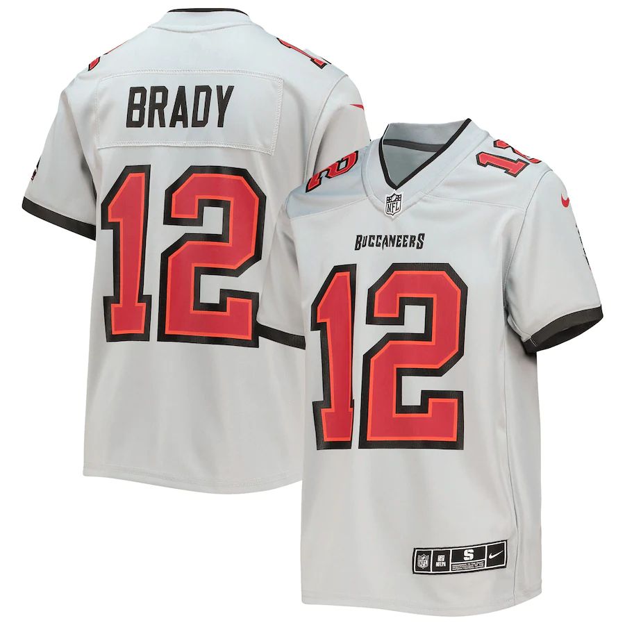 Tampa Bay Buccaneers #12 Tom Brady Youth Gray Inverted Team Game Jersey cheap jerseys for sale - CheapJerseys.Shop