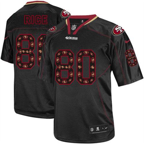 49ers #80 Jerry Rice New Lights Out Black Men's Stitched Elite Jersey cheap jerseys for sale - CheapJerseys.Shop