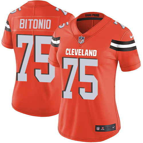 Cleveland Browns #75 Joel Bitonio Orange Alternate Women's Stitched Vapor Untouchable Limited Jersey Womens cheap jerseys for sale - CheapJerseys.Shop