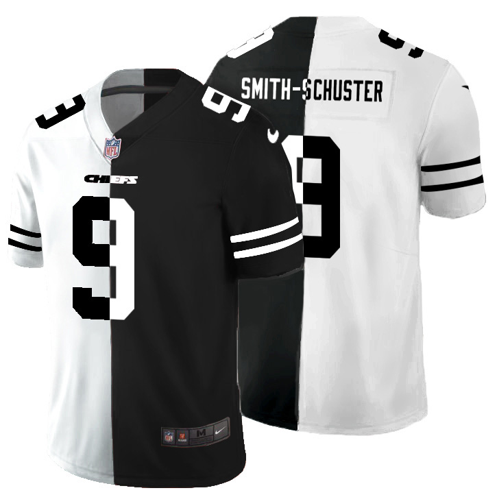 Kansas City Chiefs #9 JuJu Smith-Schuster Men's Black V White Peace Split Vapor Untouchable Limited Jersey cheap jerseys for sale - CheapJerseys.Shop