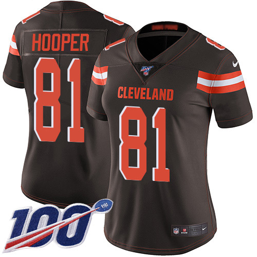 Cleveland Browns #81 Austin Hooper Brown Team Color Women's Stitched 100th Season Vapor Untouchable Limited Jersey Womens cheap jerseys for sale - CheapJerseys.Shop