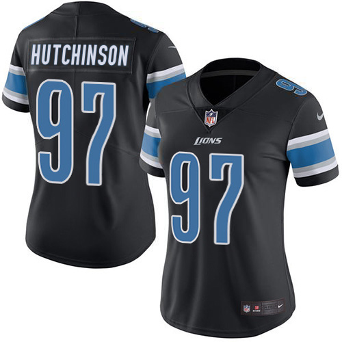 Lions #97 Aidan Hutchinson Black Women's Stitched Limited Rush Jersey cheap jerseys for sale - CheapJerseys.Shop